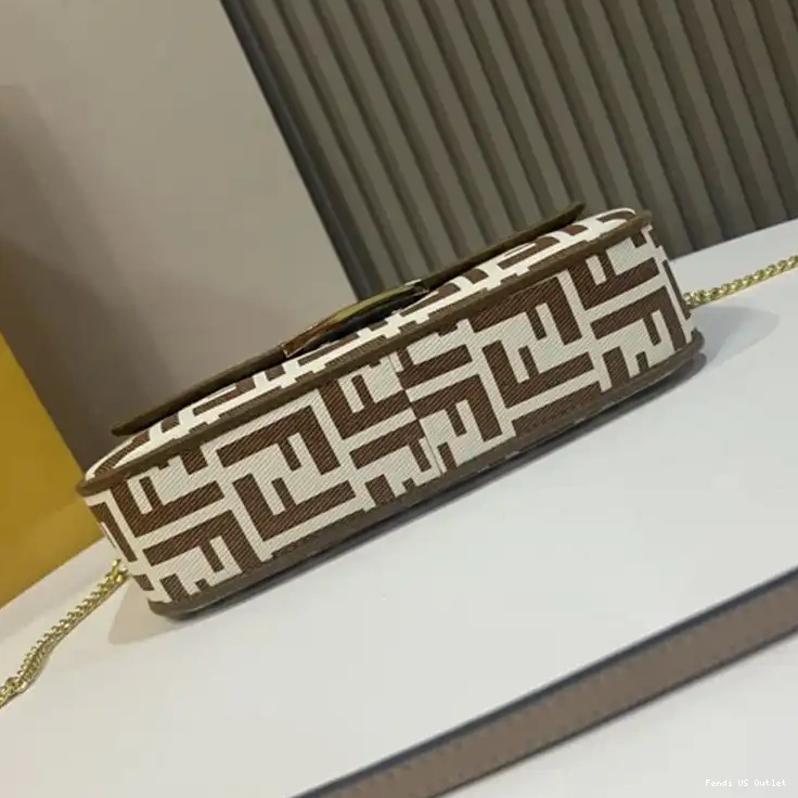 Affordable HOT Motif Coffee In FF Baguette Fendi Fabric Mini Bag 0519